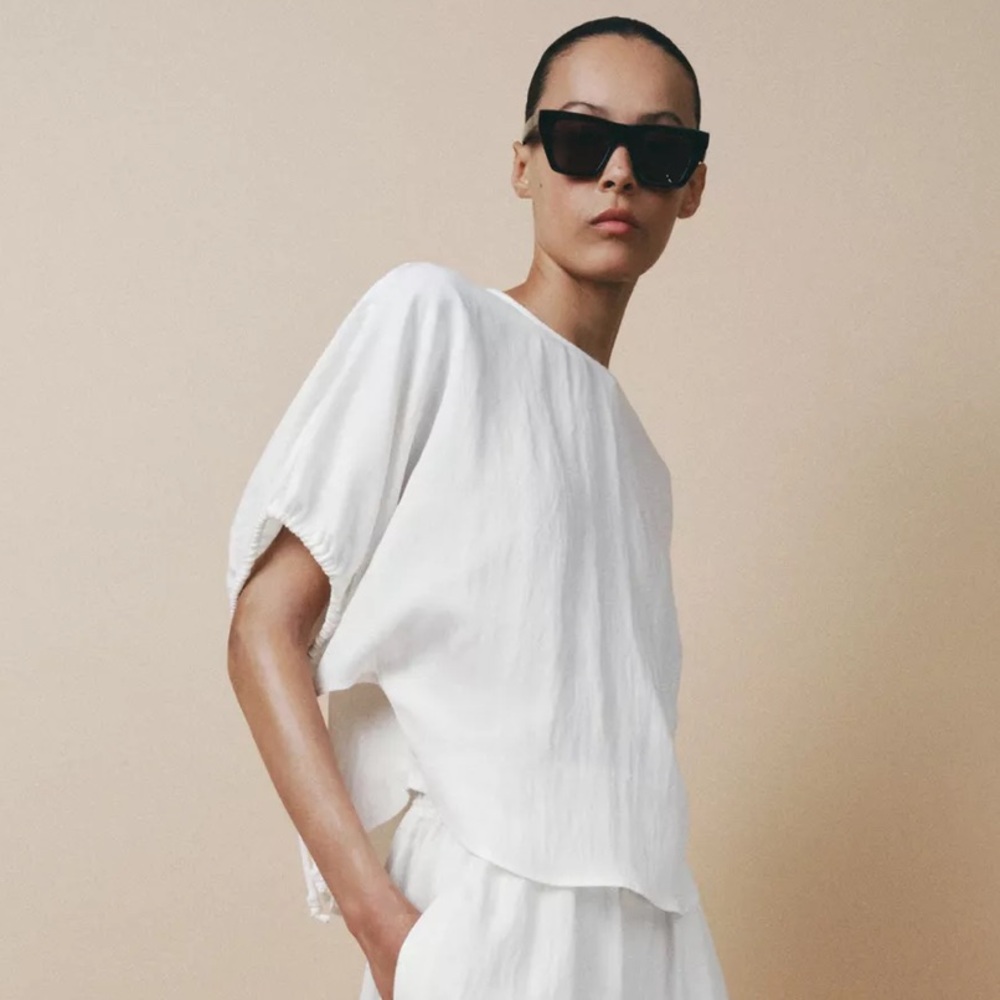 ZARA Collection Tie Sleeve Blouse NWT